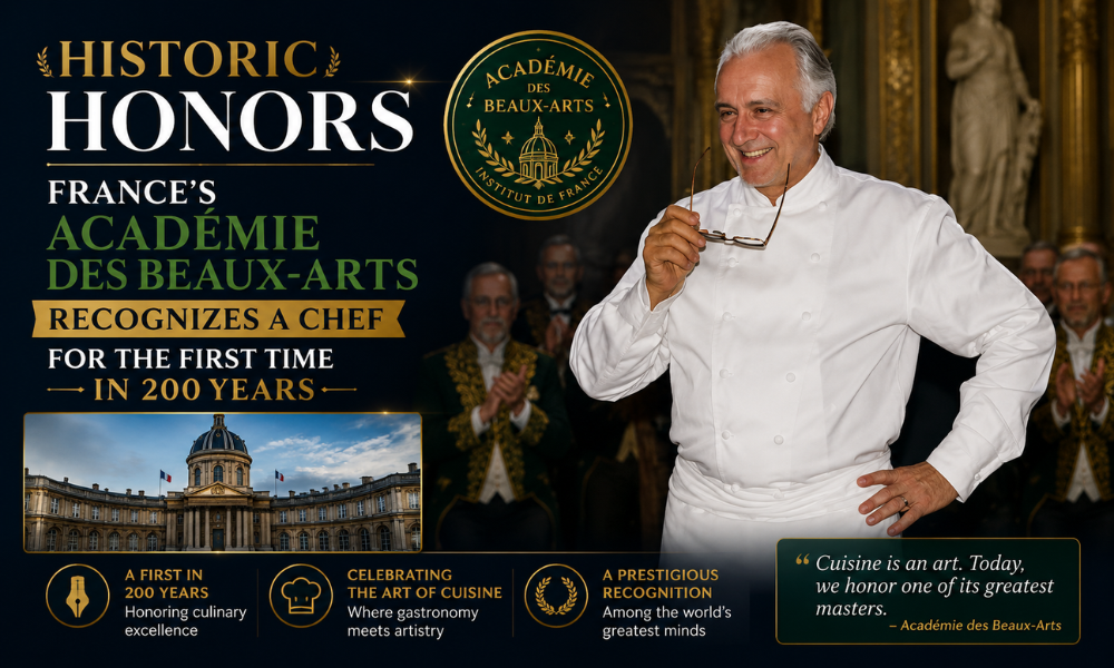 History Honors : France Académie des Beaux-Arts Recognizes a Chef for the First Time in 200 Years