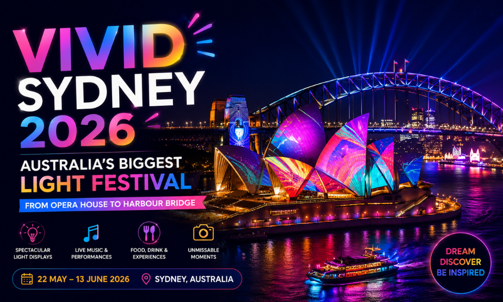 Vivid Sydney 2026 Australia's Biggest Light Festival from Opera House to Harbour Bridge